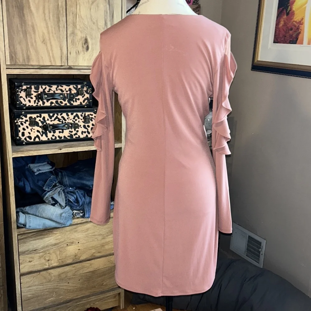 Express Stretch Lace & Ruffle Sleeve Dress - Medium - Picture 3 of 4